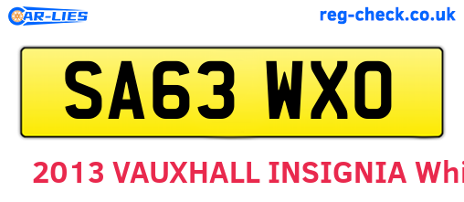 SA63WXO are the vehicle registration plates.