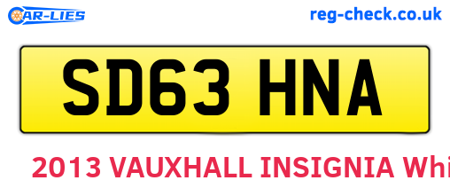 SD63HNA are the vehicle registration plates.