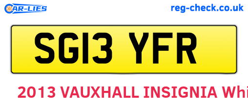 SG13YFR are the vehicle registration plates.