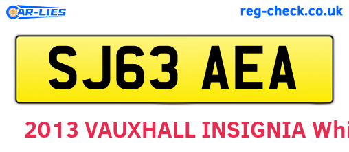 SJ63AEA are the vehicle registration plates.
