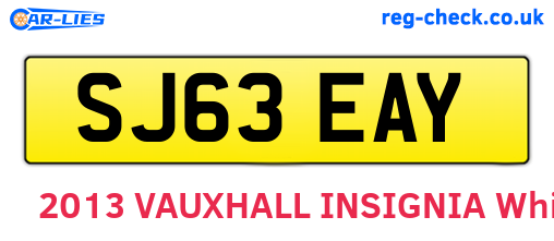 SJ63EAY are the vehicle registration plates.