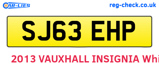 SJ63EHP are the vehicle registration plates.