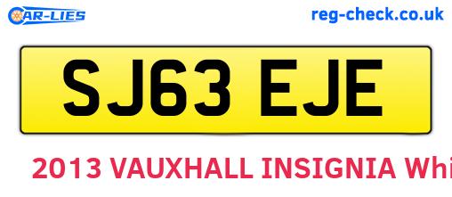 SJ63EJE are the vehicle registration plates.