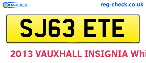 SJ63ETE are the vehicle registration plates.