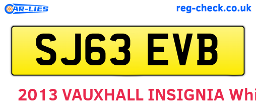 SJ63EVB are the vehicle registration plates.