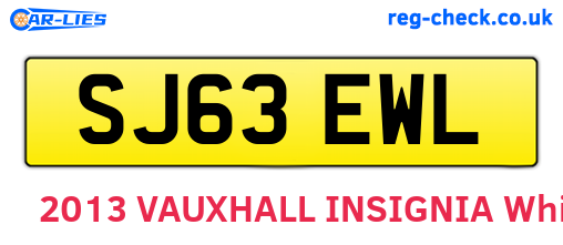 SJ63EWL are the vehicle registration plates.