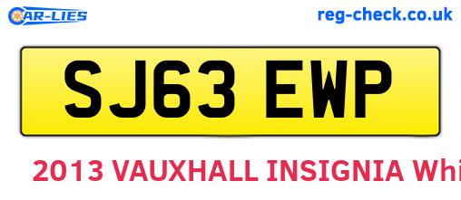 SJ63EWP are the vehicle registration plates.