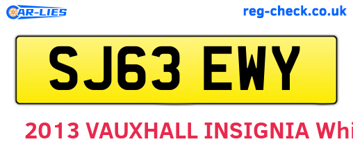 SJ63EWY are the vehicle registration plates.