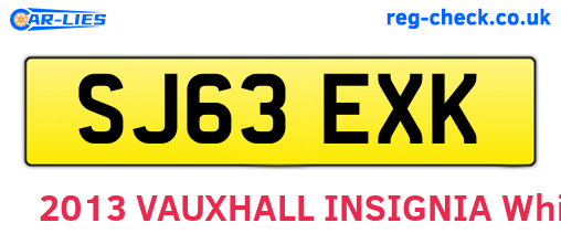 SJ63EXK are the vehicle registration plates.