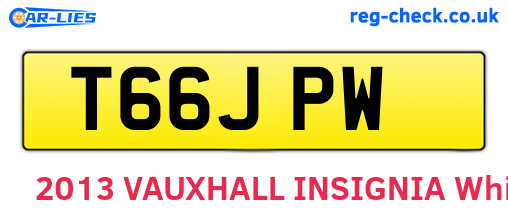 T66JPW are the vehicle registration plates.