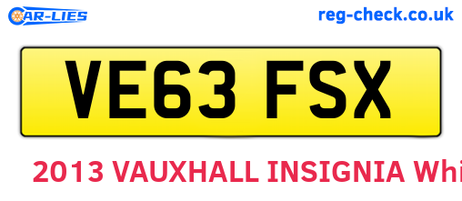 VE63FSX are the vehicle registration plates.