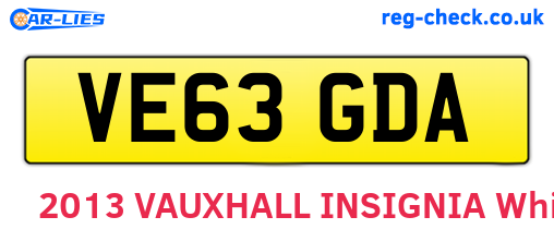 VE63GDA are the vehicle registration plates.