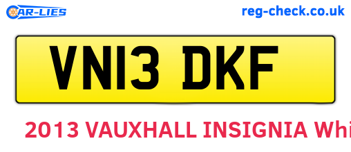 VN13DKF are the vehicle registration plates.
