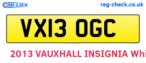 VX13OGC are the vehicle registration plates.