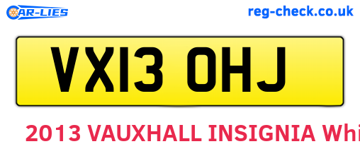 VX13OHJ are the vehicle registration plates.