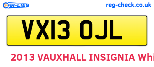 VX13OJL are the vehicle registration plates.