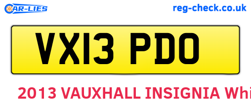 VX13PDO are the vehicle registration plates.