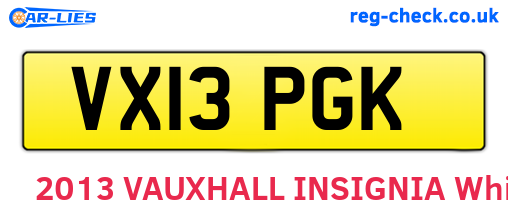 VX13PGK are the vehicle registration plates.