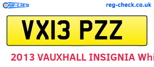 VX13PZZ are the vehicle registration plates.