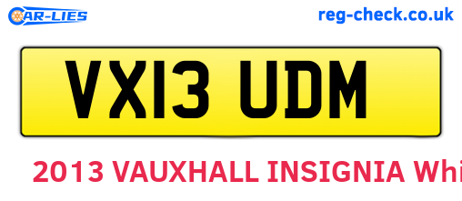 VX13UDM are the vehicle registration plates.