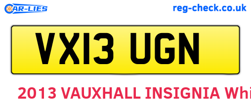 VX13UGN are the vehicle registration plates.