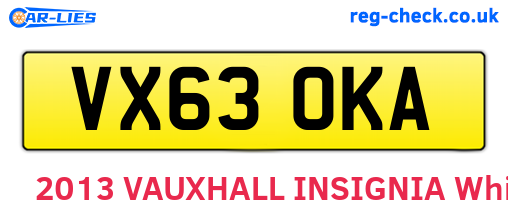 VX63OKA are the vehicle registration plates.