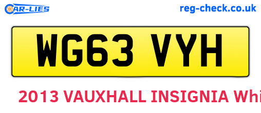 WG63VYH are the vehicle registration plates.