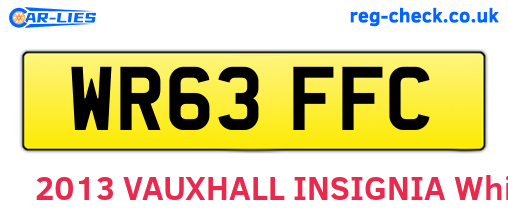 WR63FFC are the vehicle registration plates.