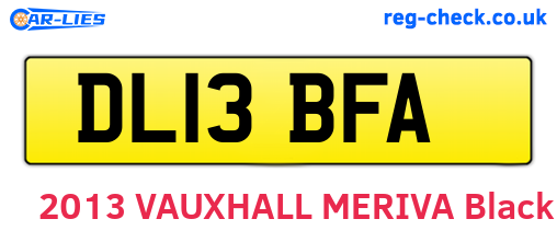 DL13BFA are the vehicle registration plates.