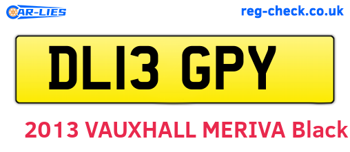 DL13GPY are the vehicle registration plates.