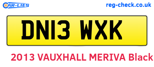 DN13WXK are the vehicle registration plates.