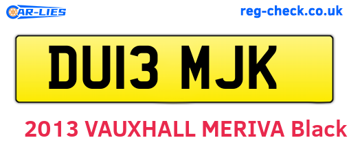 DU13MJK are the vehicle registration plates.
