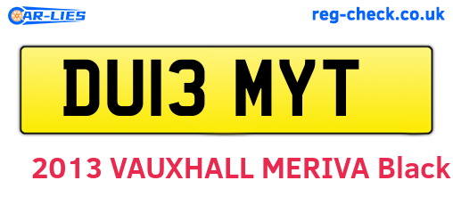 DU13MYT are the vehicle registration plates.