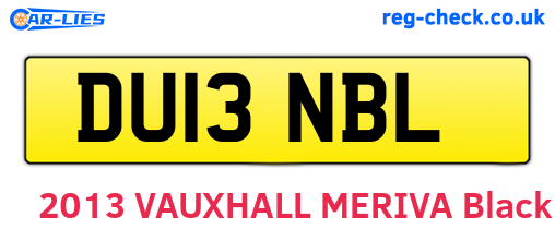 DU13NBL are the vehicle registration plates.