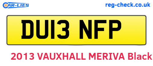 DU13NFP are the vehicle registration plates.