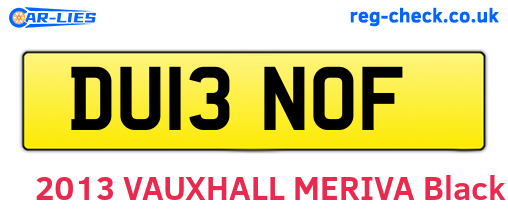 DU13NOF are the vehicle registration plates.
