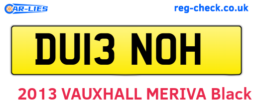 DU13NOH are the vehicle registration plates.