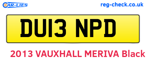 DU13NPD are the vehicle registration plates.