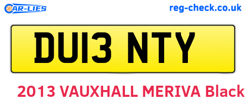 DU13NTY are the vehicle registration plates.