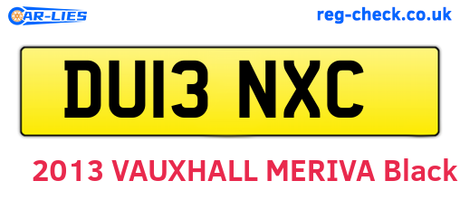 DU13NXC are the vehicle registration plates.