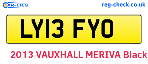 LY13FYO are the vehicle registration plates.