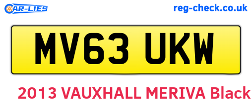 MV63UKW are the vehicle registration plates.