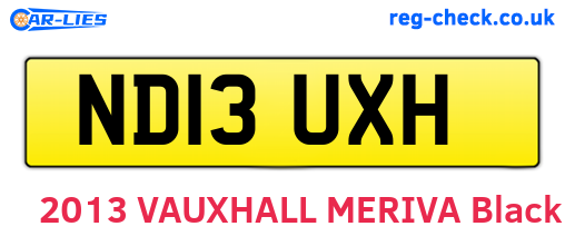 ND13UXH are the vehicle registration plates.
