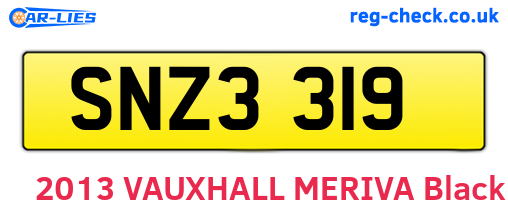 SNZ3319 are the vehicle registration plates.