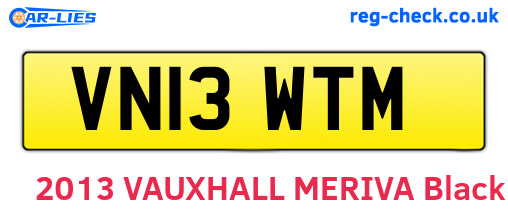 VN13WTM are the vehicle registration plates.