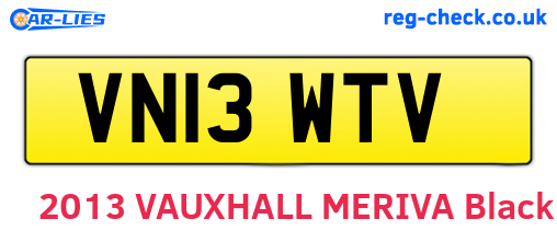 VN13WTV are the vehicle registration plates.