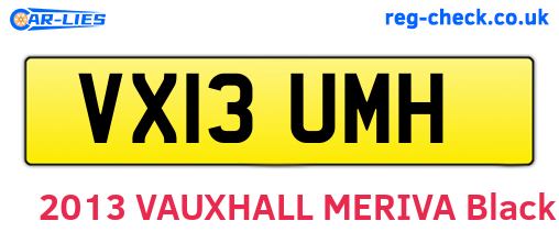 VX13UMH are the vehicle registration plates.