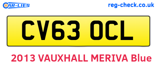 CV63OCL are the vehicle registration plates.