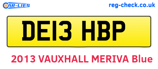 DE13HBP are the vehicle registration plates.