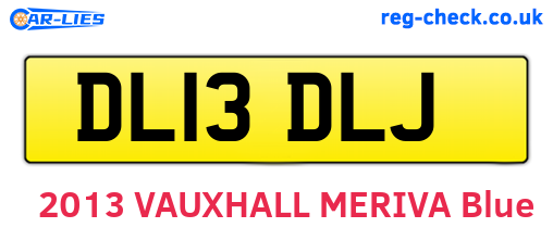 DL13DLJ are the vehicle registration plates.